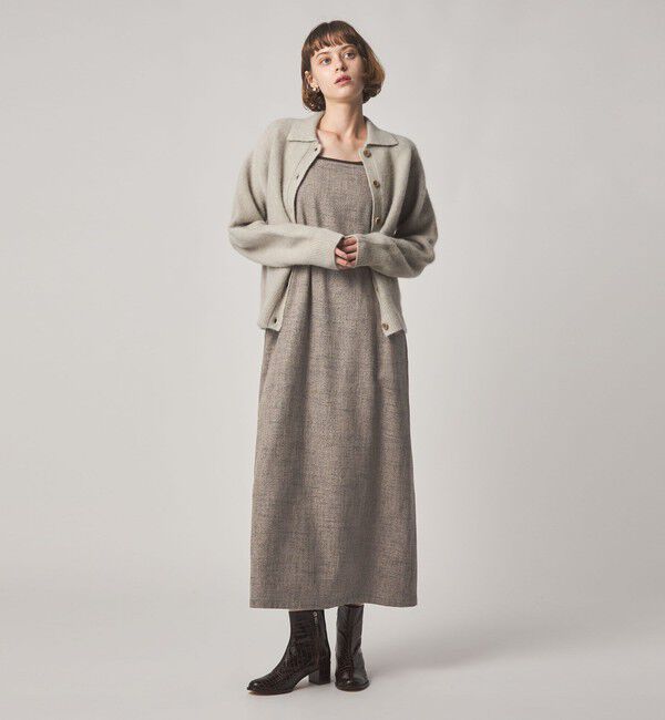 STEVEN ALAN「＜Steven Alan＞ヘリンボーン ツイードライク エプロン ワンピース」|ワンピース|
