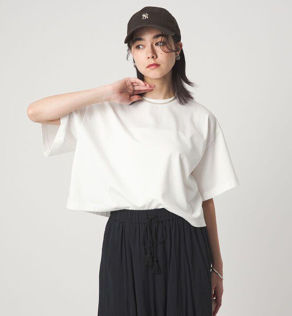 UNITED ARROWS green label relaxing「＜スタイリスト兵藤千尋さんコラボ＞クロップド ワイド Tシャツ UVカット」|Tシャツ・カットソー|