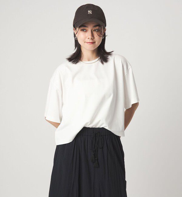 UNITED ARROWS green label relaxing「＜スタイリスト兵藤千尋さんコラボ＞クロップド ワイド Tシャツ UVカット」|Tシャツ・カットソー|