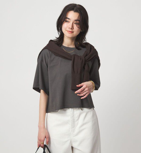 UNITED ARROWS green label relaxing「＜スタイリスト兵藤千尋さんコラボ＞クロップド ワイド Tシャツ UVカット」|Tシャツ・カットソー|