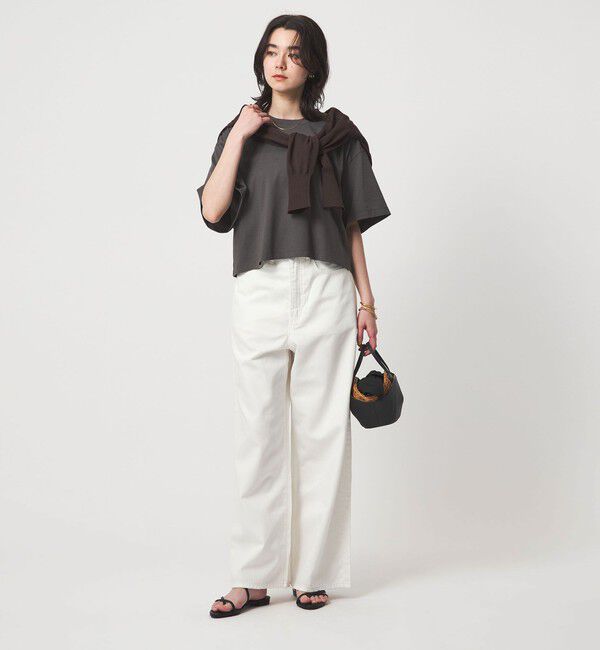 UNITED ARROWS green label relaxing「＜スタイリスト兵藤千尋さんコラボ＞クロップド ワイド Tシャツ UVカット」|Tシャツ・カットソー|