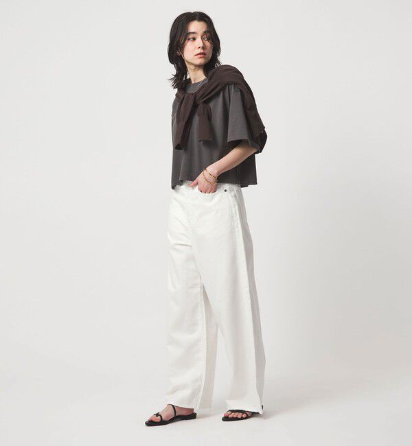 UNITED ARROWS green label relaxing「＜スタイリスト兵藤千尋さんコラボ＞クロップド ワイド Tシャツ UVカット」|Tシャツ・カットソー|