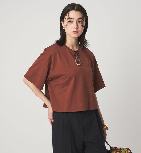 UNITED ARROWS green label relaxing「＜スタイリスト兵藤千尋さんコラボ＞クロップド ワイド Tシャツ UVカット」|Tシャツ・カットソー|BRICK