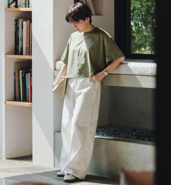 UNITED ARROWS green label relaxing「＜スタイリスト兵藤千尋さんコラボ＞クロップド ワイド Tシャツ UVカット」|Tシャツ・カットソー|