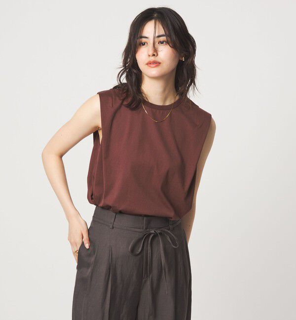 UNITED ARROWS green label relaxing「ショルダータック ノースリーブ プルオーバー カットソー」|Tシャツ・カットソー|