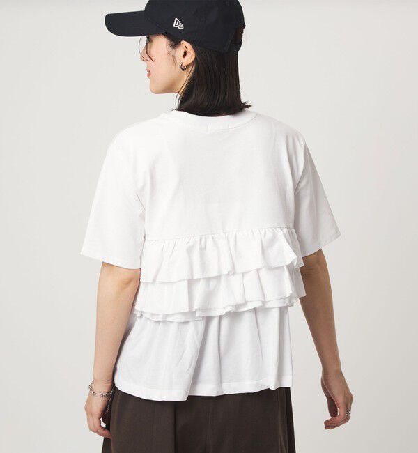 UNITED ARROWS green label relaxing「【WEB限定】＜at ease＞フロント フリル ショートスリーブ カットソー」|Tシャツ・カットソー|
