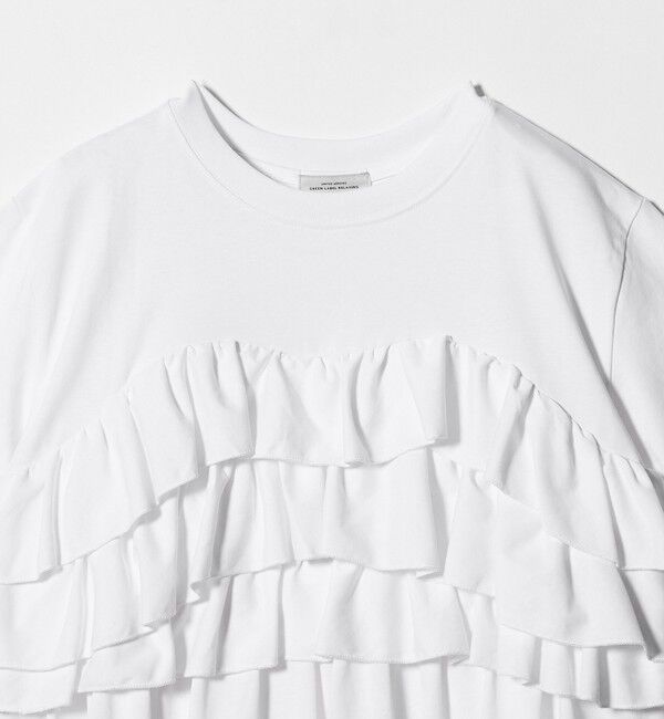 UNITED ARROWS green label relaxing「【WEB限定】＜at ease＞フロント フリル ショートスリーブ カットソー」|Tシャツ・カットソー|