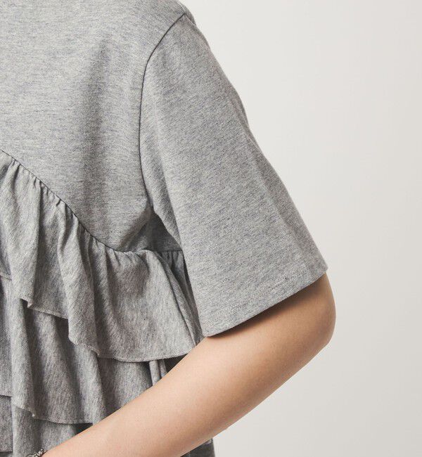 UNITED ARROWS green label relaxing「【WEB限定】＜at ease＞フロント フリル ショートスリーブ カットソー」|Tシャツ・カットソー|
