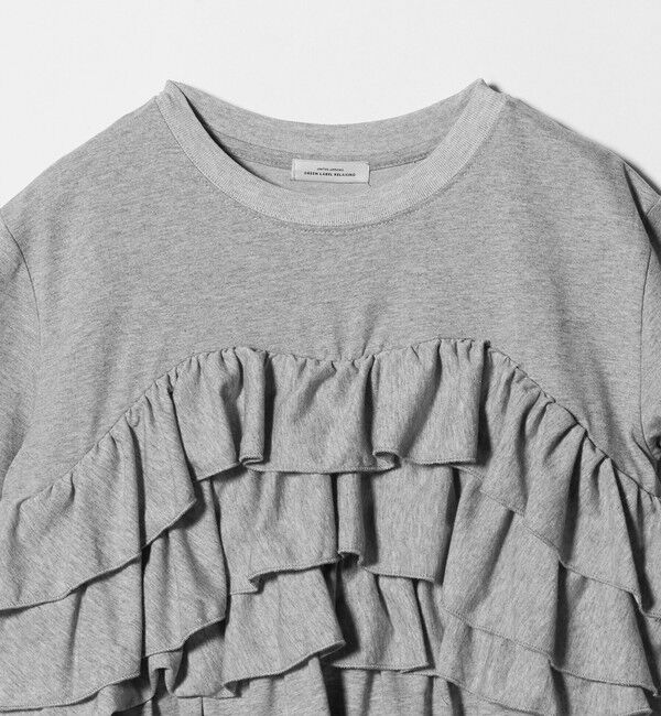 UNITED ARROWS green label relaxing「【WEB限定】＜at ease＞フロント フリル ショートスリーブ カットソー」|Tシャツ・カットソー|