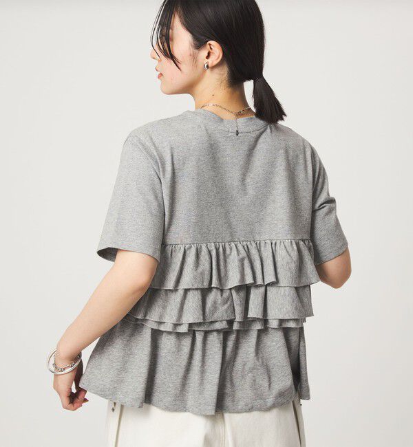 UNITED ARROWS green label relaxing「【WEB限定】＜at ease＞フロント フリル ショートスリーブ カットソー」|Tシャツ・カットソー|