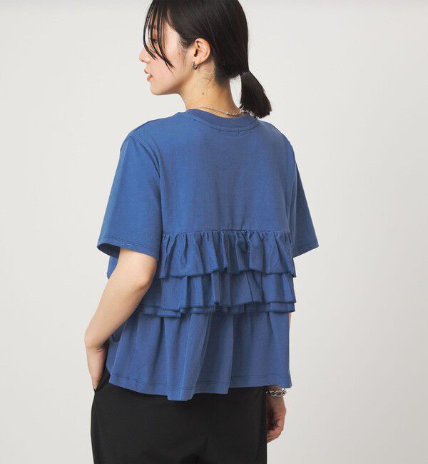 UNITED ARROWS green label relaxing「【WEB限定】＜at ease＞フロント フリル ショートスリーブ カットソー」|Tシャツ・カットソー|