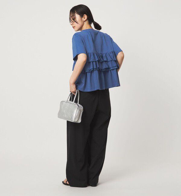 UNITED ARROWS green label relaxing「【WEB限定】＜at ease＞フロント フリル ショートスリーブ カットソー」|Tシャツ・カットソー|