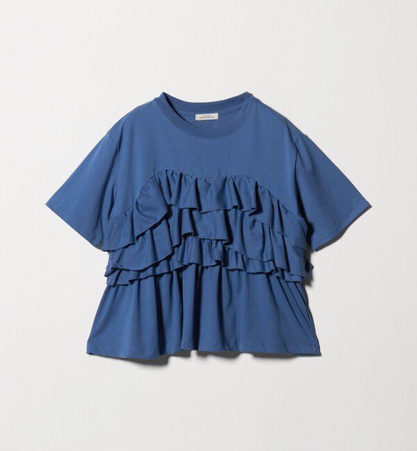 UNITED ARROWS green label relaxing「【WEB限定】＜at ease＞フロント フリル ショートスリーブ カットソー」|Tシャツ・カットソー|