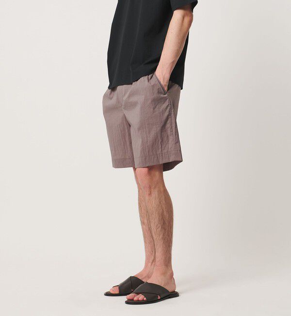 UNITED ARROWS「ワッシャーナイロン 2プリーツ サイドアジャスター ショーツ 撥水 ヨコストレッチ」|その他|LILAC