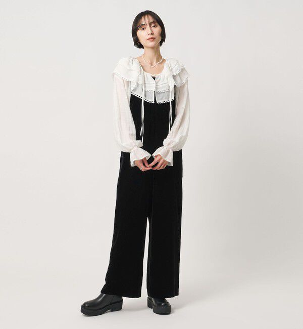 UNITED ARROWS「ベルベット サロペットパンツ」|オールインワン|