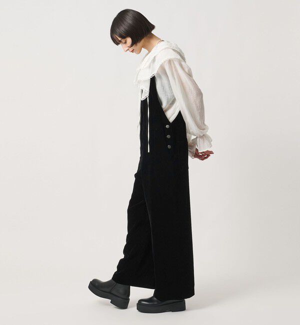 UNITED ARROWS「ベルベット サロペットパンツ」|オールインワン|