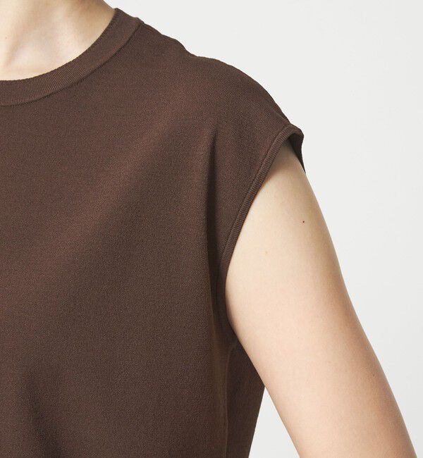 UNITED ARROWS green label relaxing「フレンチスリーブ ニット ウォッシャブル 接触冷感 UVカット」|ニット・セーター|