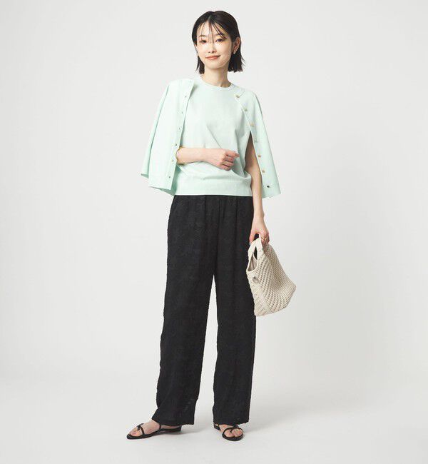 UNITED ARROWS green label relaxing「フレンチスリーブ ニット ウォッシャブル 接触冷感 UVカット」|ニット・セーター|