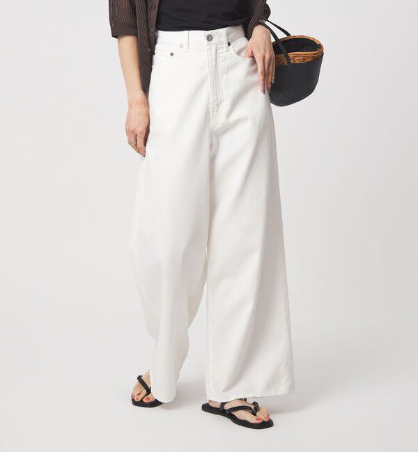 UNITED ARROWS green label relaxing「＜スタイリスト兵藤千尋さんコラボ＞ワイド ライト デニム 接触冷感」|デニム|