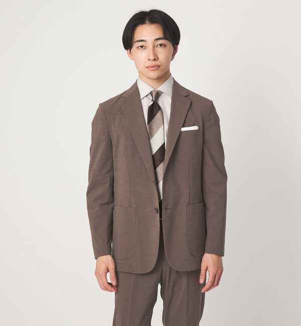 UNITED ARROWS green label relaxing「A+ ポリエステル ピンヘッド 2B スタンダード 2P セットアップジャケット -ウォッシャブル・ストレッチ・撥」|テーラードジャケット|