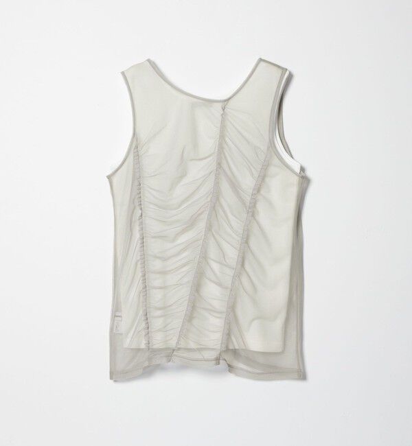 EMMEL REFINES「＜EMMEL REFINES＞EM フリルギャザー チュールレイヤー ノースリーブ」|Tシャツ・カットソー|