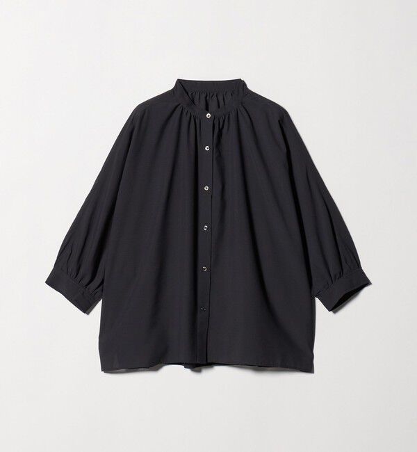 UNITED ARROWS green label relaxing「【WEB限定】＜at ease＞ノーカラー ギャザー ブラウス UVカット 通気性」|シャツ・ブラウス|