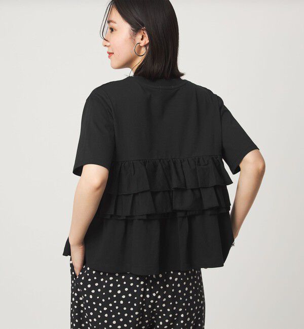 UNITED ARROWS green label relaxing「【WEB限定】＜at ease＞フロント フリル ショートスリーブ カットソー」|Tシャツ・カットソー|