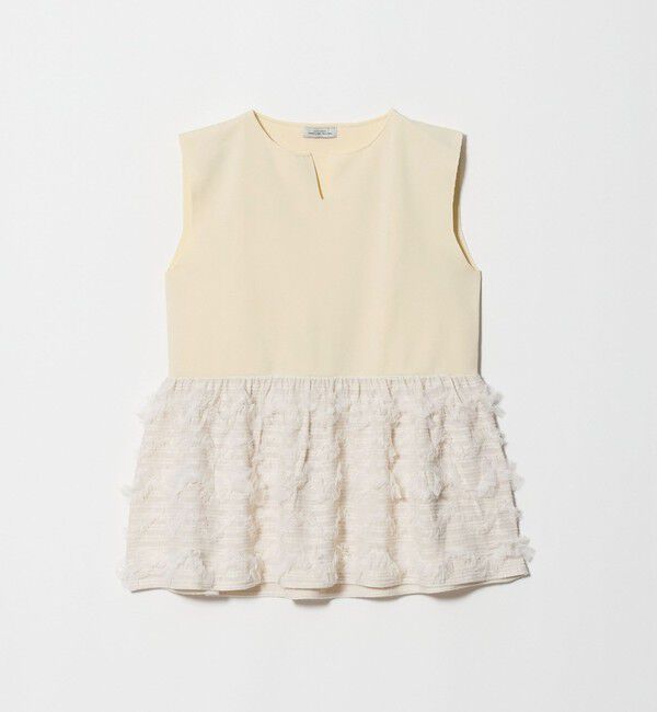 UNITED ARROWS green label relaxing「チュール コンビ フレンチスリーブ ニット」|ニット・セーター|