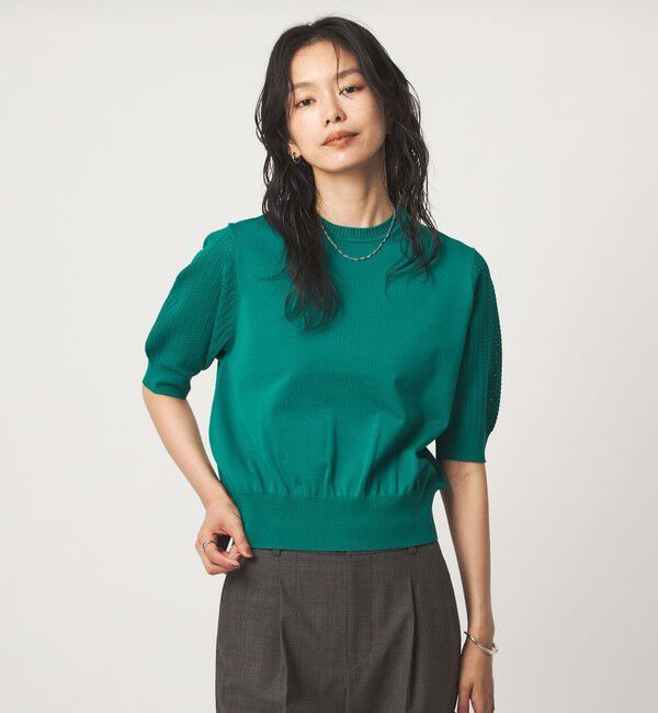 UNITED ARROWS green label relaxing「ショート スリーブ プルオーバー ニット」|ニット・セーター|