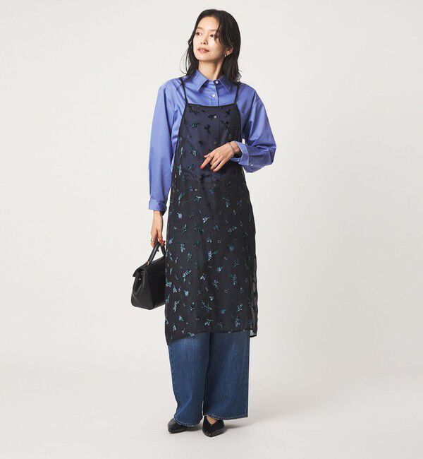 UNITED ARROWS green label relaxing「シアー フラワー エプロン ワンピース」|ワンピース|
