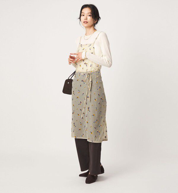 UNITED ARROWS green label relaxing「シアー フラワー エプロン ワンピース」|ワンピース|