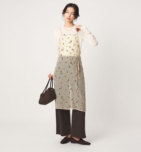 UNITED ARROWS green label relaxing「シアー フラワー エプロン ワンピース」|ワンピース|