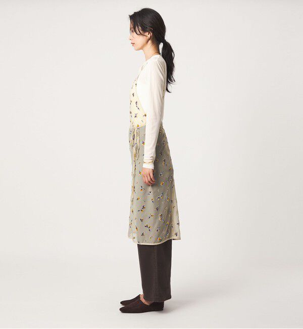 UNITED ARROWS green label relaxing「シアー フラワー エプロン ワンピース」|ワンピース|