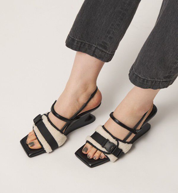 ODETTE E ODILE「＜SY＞ボア ウェッジバックベルト サンダル60&uarr;」|サンダル|