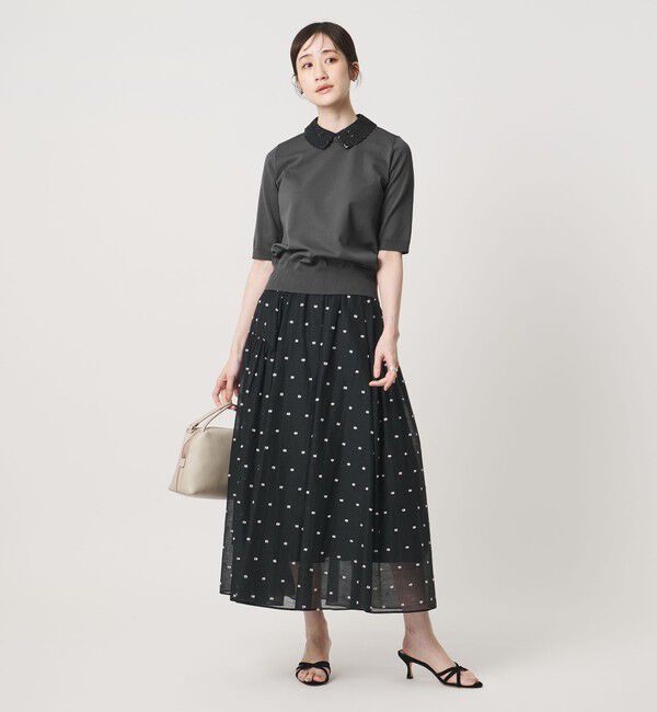 UNITED ARROWS「レディー フラワー ビジュー ニット」|ニット・セーター|
