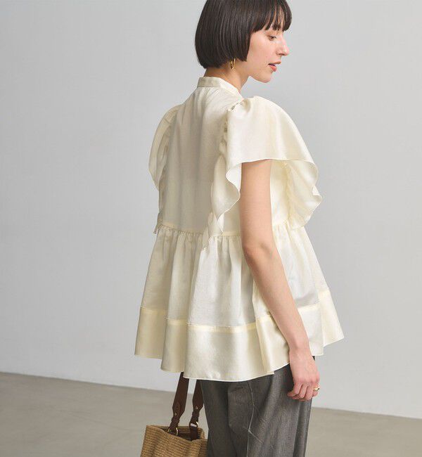 UNITED ARROWS「シルキー ギャザー フリルブラウス ‐ウォッシャブル‐」|シャツ・ブラウス|