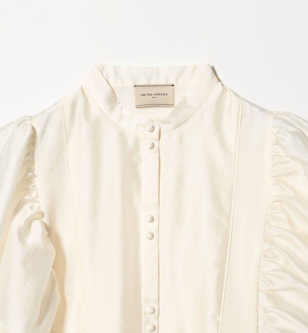 UNITED ARROWS「シルキー ギャザー フリルブラウス ‐ウォッシャブル‐」|シャツ・ブラウス|