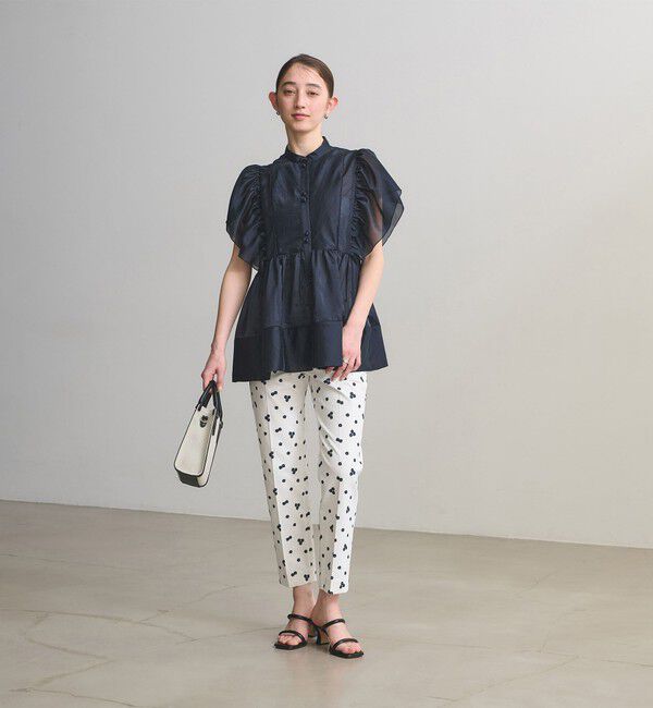 UNITED ARROWS「シルキー ギャザー フリルブラウス ‐ウォッシャブル‐」|シャツ・ブラウス|