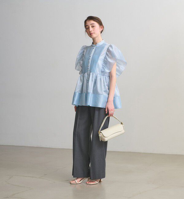 UNITED ARROWS「シルキー ギャザー フリルブラウス ‐ウォッシャブル‐」|シャツ・ブラウス|