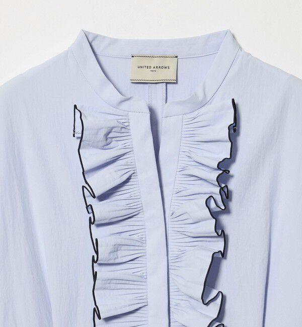 UNITED ARROWS「メロー フリル スキッパー ワンピース ‐防シワ 吸水速乾 UVカット 遮熱性 接触冷感‐」|ワンピース|