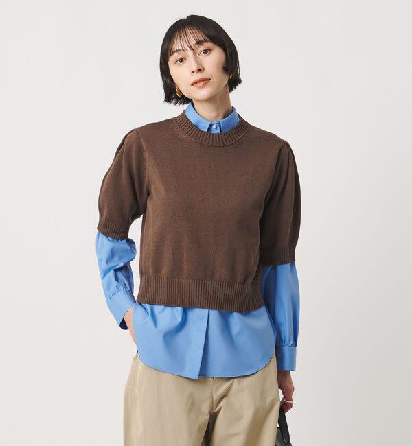 UNITED ARROWS「パフスリーブ ニット ‐ウォッシャブル‐」|ニット・セーター|DK.BROWN