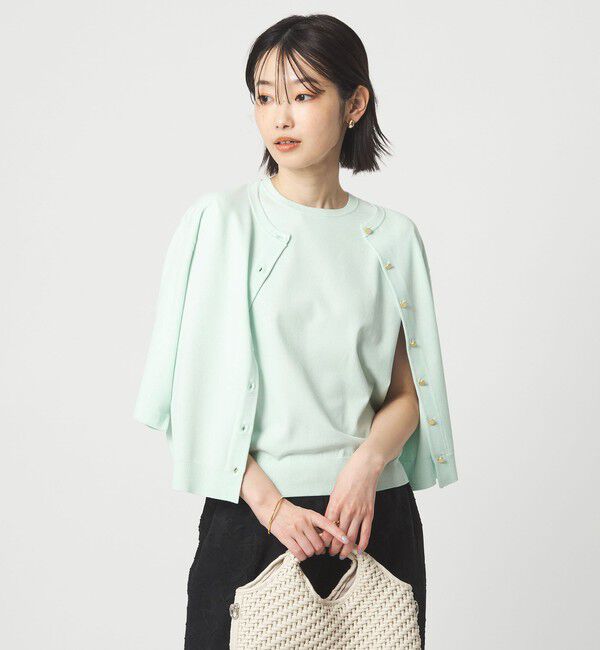 UNITED ARROWS green label relaxing「フレンチスリーブ ニット ウォッシャブル 接触冷感 UVカット」|ニット・セーター|