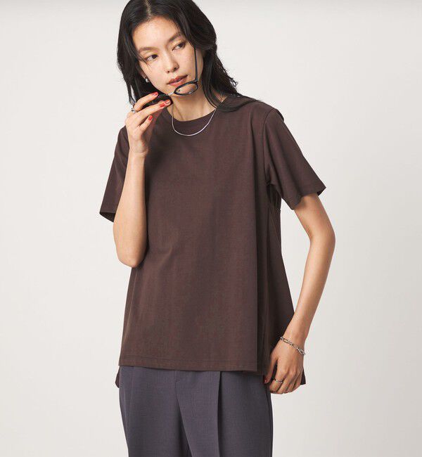 UNITED ARROWS green label relaxing「【WEB限定】＜at ease＞バック フレア カットソー  接触冷感 UVカット 遮熱」|Tシャツ・カットソー|