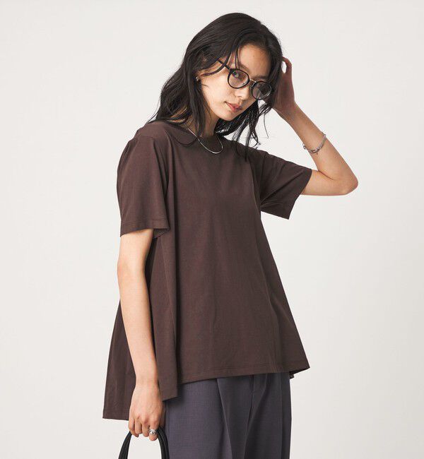 UNITED ARROWS green label relaxing「【WEB限定】＜at ease＞バック フレア カットソー  接触冷感 UVカット 遮熱」|Tシャツ・カットソー|
