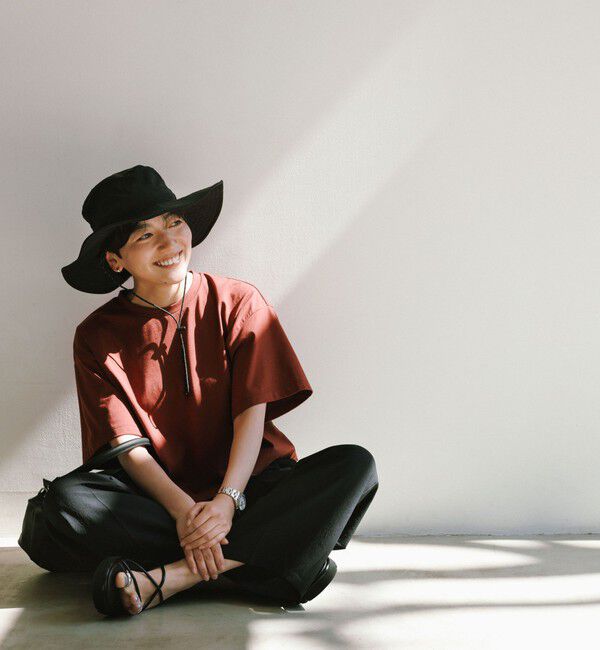 UNITED ARROWS green label relaxing「＜スタイリスト兵藤千尋さんコラボ＞クロップド ワイド Tシャツ UVカット」|Tシャツ・カットソー|