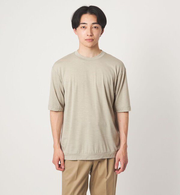 UNITED ARROWS green label relaxing「ウールナイロン テーラード クルーネック Tシャツ ウールT」|Tシャツ・カットソー|BEIGE