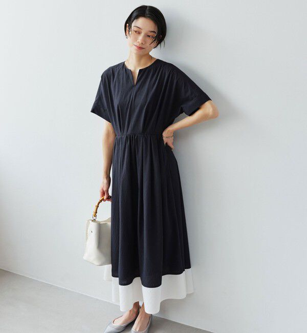 UNITED ARROWS green label relaxing「Breeze Cool ワンピース マシンウォッシャブル 通気性 UVカット」|ワンピース|NAVY