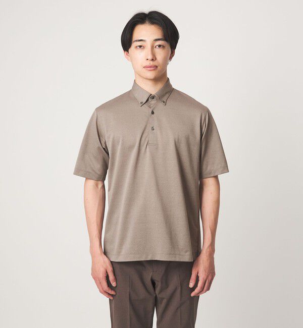 UNITED ARROWS green label relaxing「コットン ポリエステル ジャカード ナロー ボタンダウン ポロシャツ」|ポロシャツ|