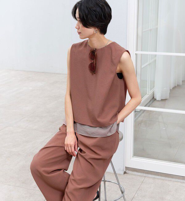 UNITED ARROWS green label relaxing「ダブルフレアオールインワン マシンウォッシャブル 通気性 ストレッチ」|オールインワン|