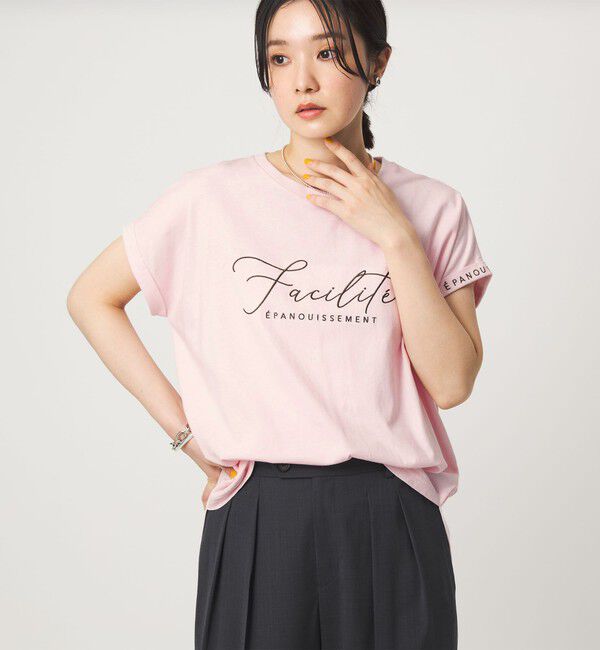 UNITED ARROWS green label relaxing「【WEB限定】＜at ease＞エンブロイダリー カットソー 」|Tシャツ・カットソー|LT.PINK